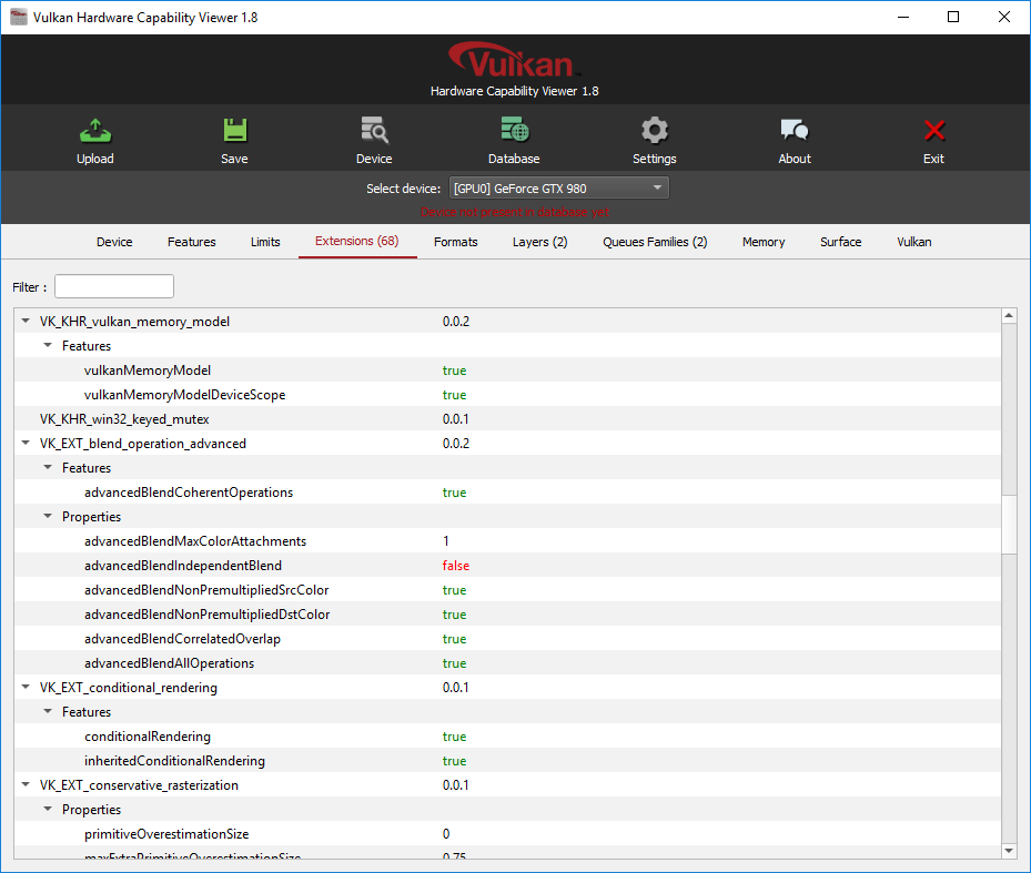 opengl extensions viewer to find vulkan version